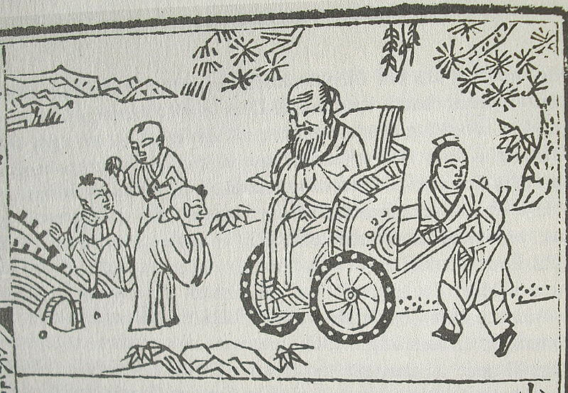 Confucius in a wheelchair_and_children